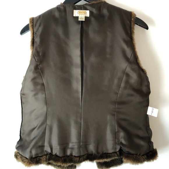 Talbots Petites vintage faux fur vest size 6p - Picture 6 of 8